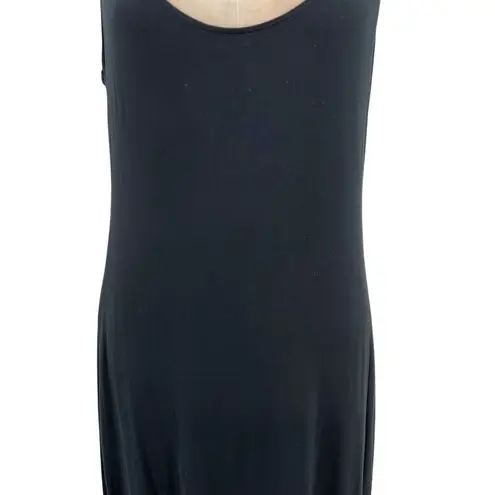 Cosabella Talco Side Slit Dress Black Jersey Midi Tank Size Large