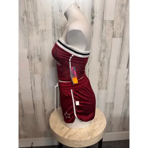 Derek Heart  “South Beach” Red Two-Piece Tube Top & Shorts Set (Size M) - Image 3