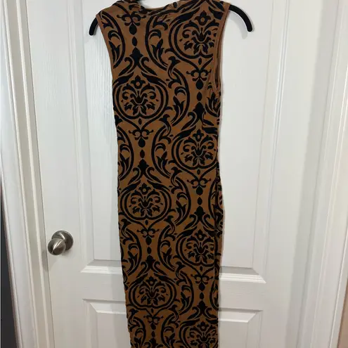SheIn  Black and Brown Sleeveless Midi Dress