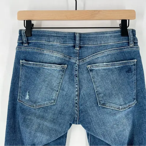 DL1961 Emma Power Legging Kilgore Frayed Raw Hem Stretch Medium Wash Denim