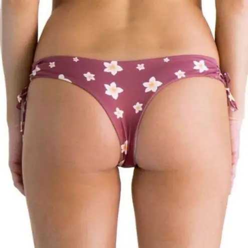 Nirvanic Swim Bikini Umika Bottom in Plumeria Clay (M) Red Size M