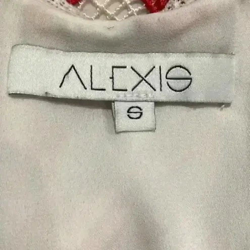 Alexis  Clement lace Dress in red and white