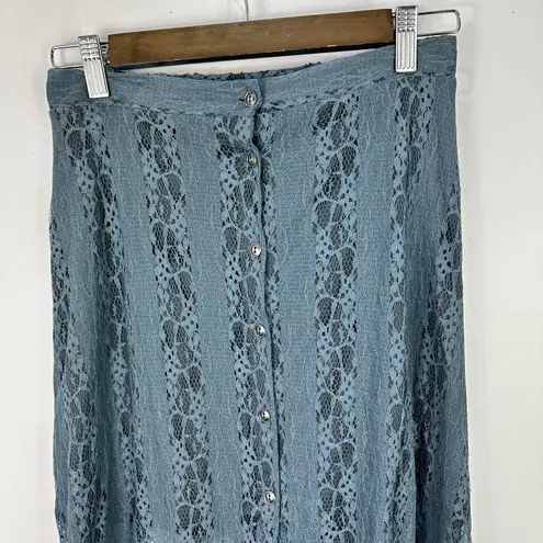 Vtg Y2K Wet Seal Lace Mesh Overlay Maxi Skirt Small Fairy Grunge Whimsigoth Blue