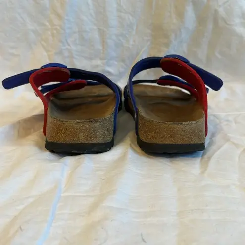 Birkenstock  Birkis American Flag Red White Blue Stars Slip On Buckle Sandals