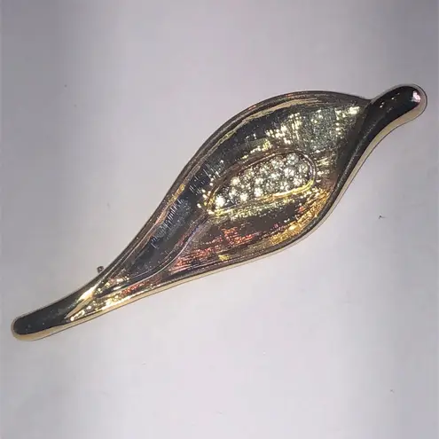 Angel Brand Elegant Vintage Gold Tone CZ Rhinestone Retro Boho Brooch