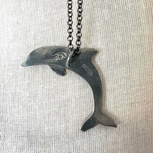 Nathaniel Pewter Dolphin pendant Necklace Silver