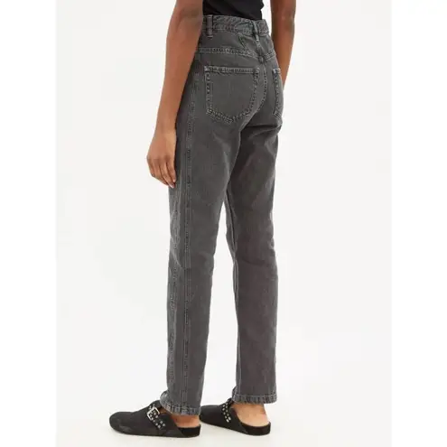 Isabel Marant Tijackom Washed Black Front-Seam Straight Leg Jeans Size 42 NWT