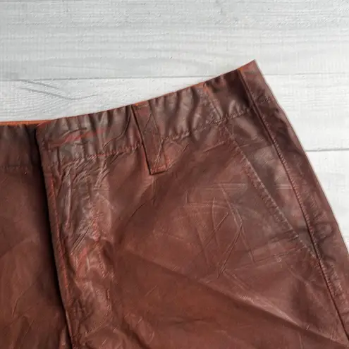 J Brand  Brown Wax Coated Denim Leather Look Shorts Size 27