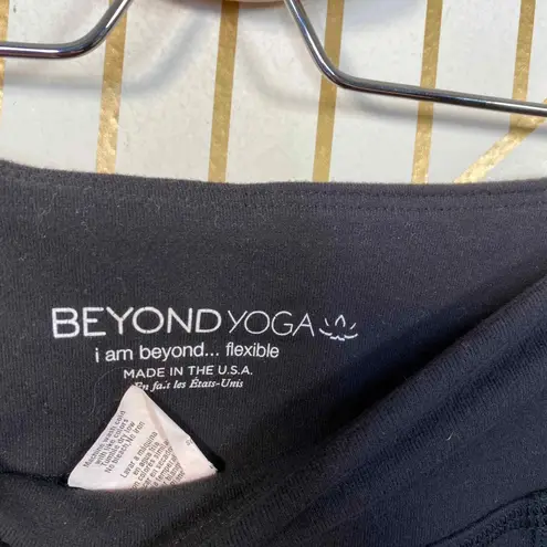 Beyond Yoga Quilted Ankle Zip Leggings in Black Stretch Nylon Soft Size Small