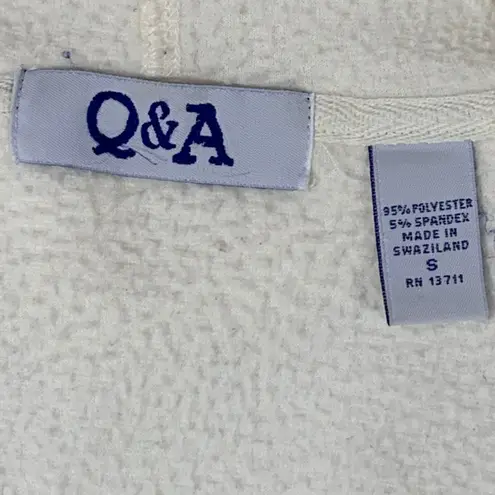 Q & A Womens Lightweight Athletic Hooded Jacket Full Zip Cream Size Small