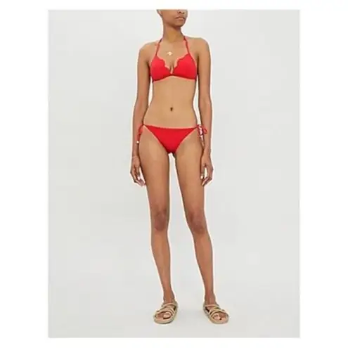 Seafolly New. red petal edge bikini set. USA 10. Retails $179
