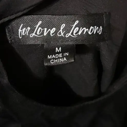 For Love & Lemons Black Yuri Cutout Midi Cocktail Dress Size Medium