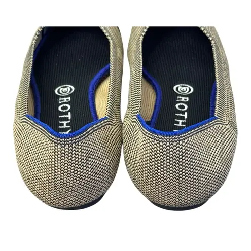 Rothy's Point Gold Herringbone Black Toe Women's Shoes Flats Loafers Retired W10 Size 10