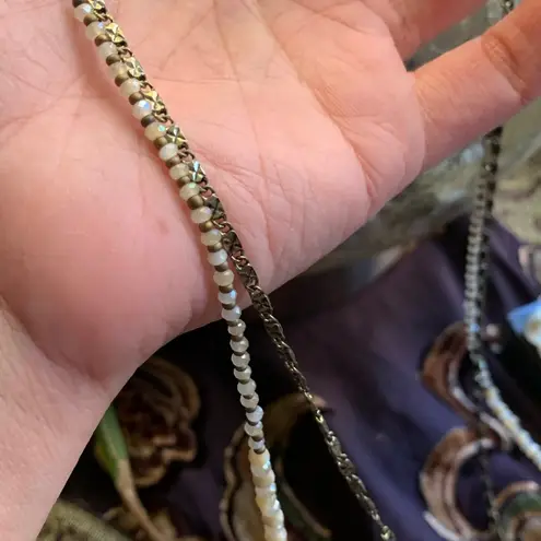 Beautiful Double chain real natural stone Necklace Green