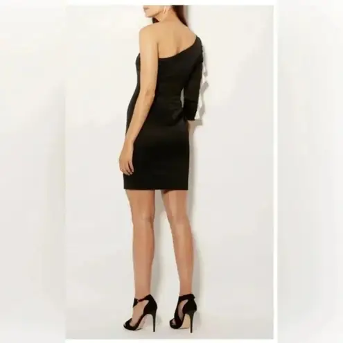 Karen Millen Ruffle One Shoulder Satin Mini Dress