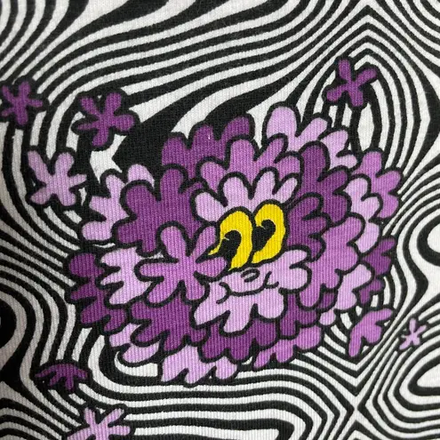 Nooworks Muscle Tee Haze Print Size XL Floral Psychedelic Print Women Tank Top