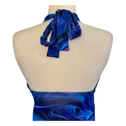 THATS SO FETCH Swiss Marble Mini Ruched Halter Bodycon Dress Sexy Club Dance 8