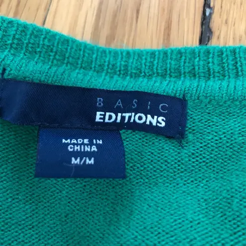 basic editions Women's V Neck Sweater M NWOT
