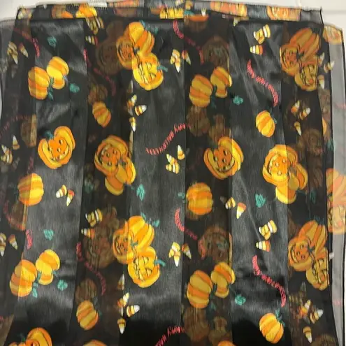 Halloween Black and Orange Pumpkins Jack O’ Lanterns, Candy Corn Polyester Scarf