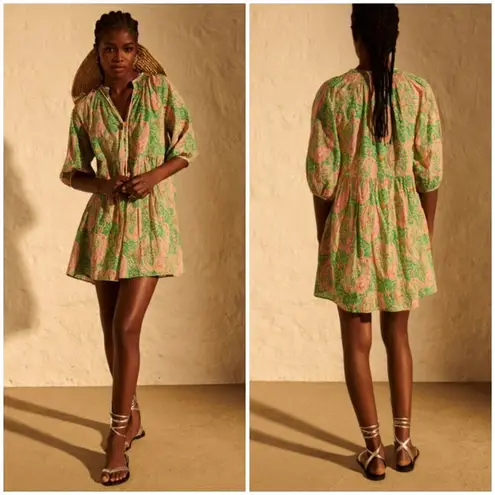 Ba&sh 💕💕 Odeon Robe Dress ~ Vert Green Paisley Print Large