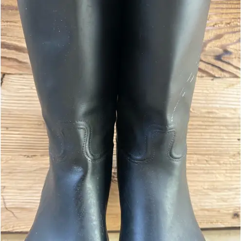 Aigle WOMEN'S Black Rubber Coupe Saumur Tall Equestrian Riding Boot Sz 40, XL