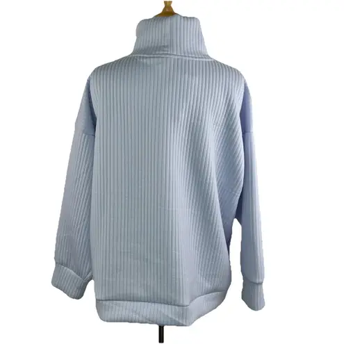 FOR THE REPUBLIC Sz 1X Womens Top Lilac Purple Ribbed Knit Mock Neck Pullover