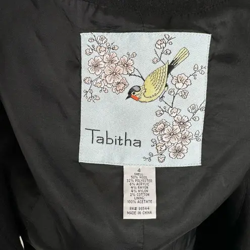 Anthropologie Tabitha Falling In Love Black Wool Blend Vest Ruffle Vneck Size 4