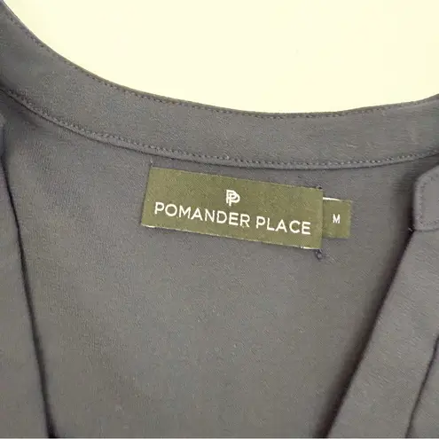 Pomander Place X Tuckernuck Navy Blue Crepe Kenzo Dress Tiered Ruffle Coastal Size M