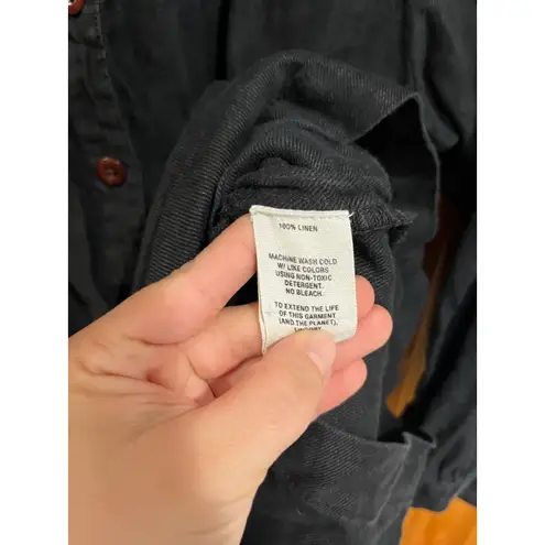 Alex Mill Black Linen Button