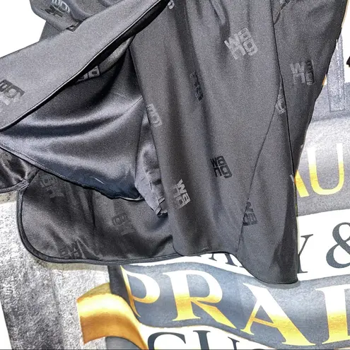 Alexander Wang Black Silk Logo Kimono Romper