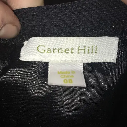 Garnet Hill black stripe gathered skirt, pockets