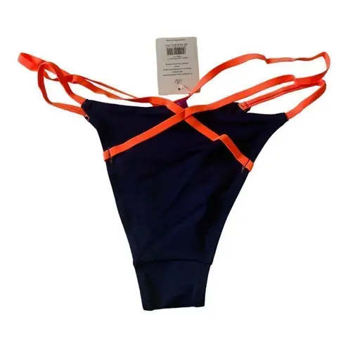 NWT L’Agent Eleena navy and orange swim bottoms size L Blue Size L