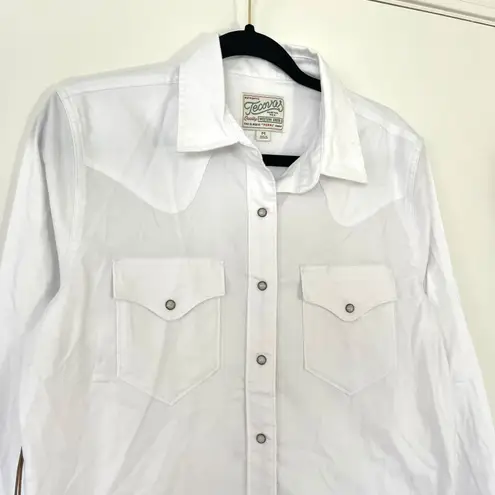 Tecovas NWT $98 Womens Classic Pearl Snap Button Down Western Shirt White Size M Size M