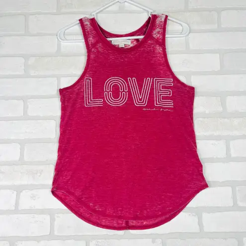 Spiritual Gangster  LOVE Graphic Tank Top Women's Small Pink Burnout Sleeveless