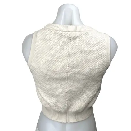 Sincerely Jules White Cable Knit Sleeveless Sweater Vest Crop Tank Top Size S
