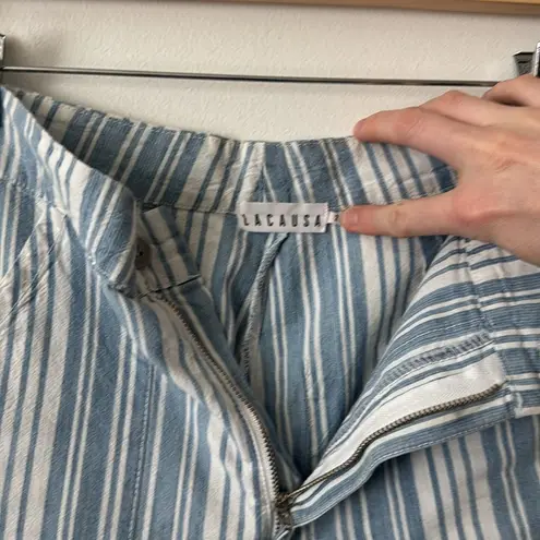 Lacausa 2 Rowan Cotton Pants in Blue Stripes