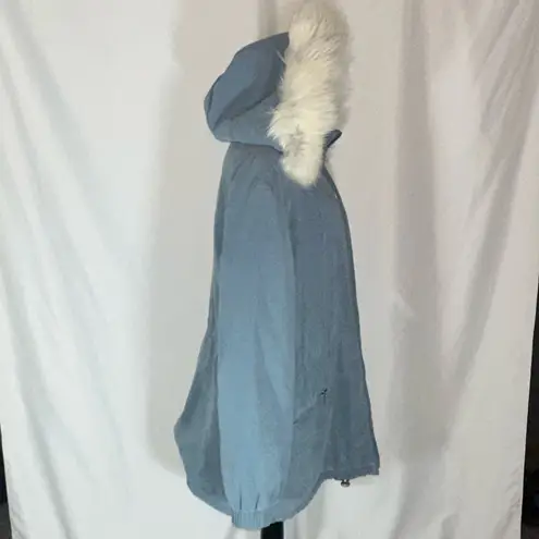 Preston & York Sport • Fox Fur Hood Blue Grey Parka Warm Size XL Winter Coat