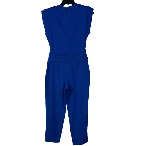 INC International Concepts SZ 0 Cropped Romper Jumpsuit Stretch Pockets Blue