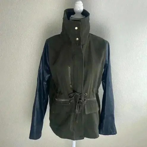 VICI  Jacket Spring Coat and Faux Vegan‎ Leather Sleeves