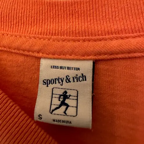 Sporty & Rich Unisex Women’s & Men’s Orange Long Sleeve Cotton Tee Size Small
