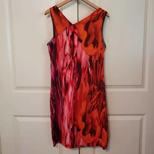 Simply Vera Dress Orange Pink Watercolor Sleeveless L