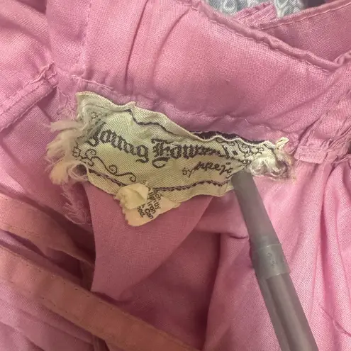 Vtg 70s Young Edwardian Dress By Arpeja Pink Tiered Prairie Cottage Hippie sz S