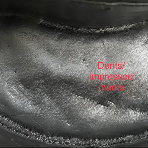 Vintage SISO Italy Black Quilted Leather Structured Oval Vanity Cosmetic Handbag