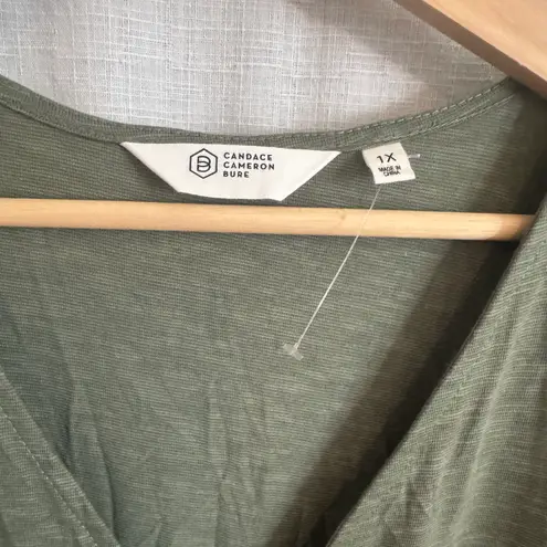 Candace Cameron Bure Sunkissed Regular Jumpsuit Olive Solid, 1X Green