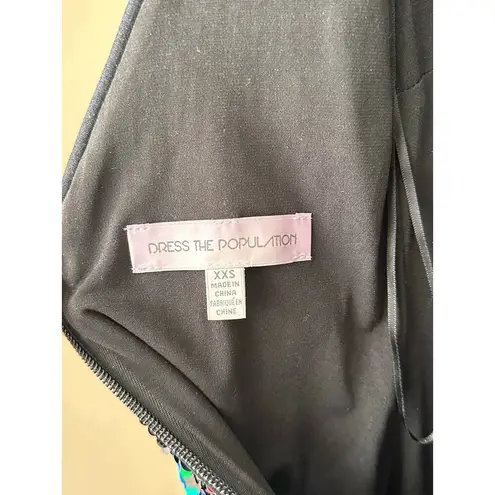 Dress the Population Lola Sequin Midi Dress in Rouge size XXS