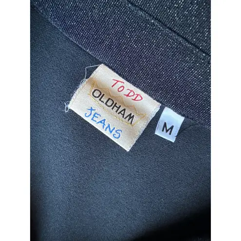 Vintage 90s Todd Oldham Jeans Buttondown Shirt in Black & Silver Size Medium