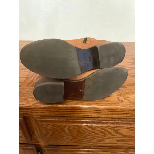 J.Crew tall leather riding boots zip up size 7 1/2 color is tan