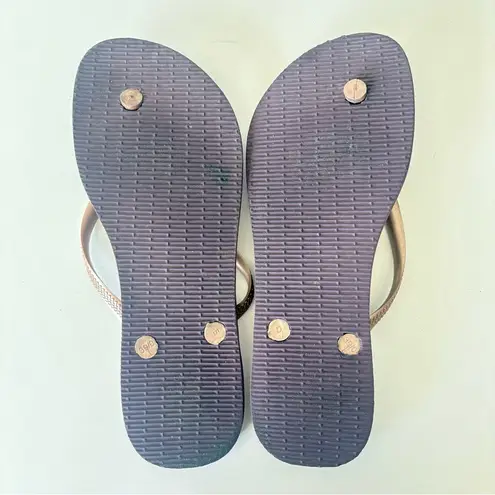 Havaianas  Flip Flops Purple Yellow Beach Shoes Women’s Size 9 / 10 Men’s Size 8