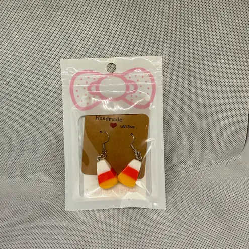 Handmade Candy Corn Earrings Orange