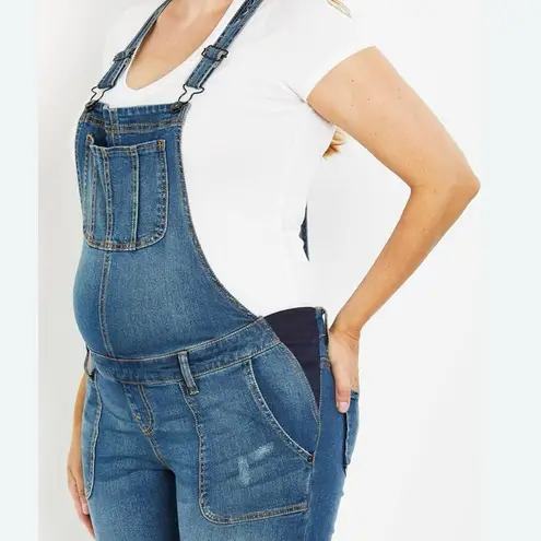 S.O.N.G.Maternity Women's Denim Overalls Size S Maternity Blue